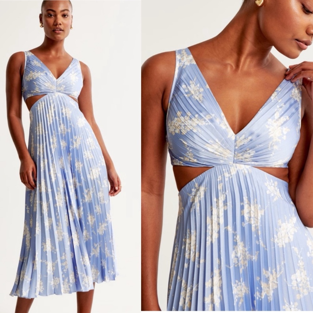 The A&F Giselle Pleated Cutout Maxi Dress